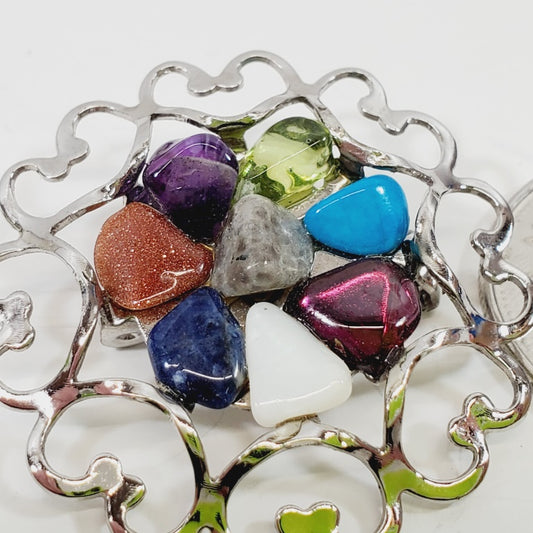 Vintage Brooch Mixed Stones