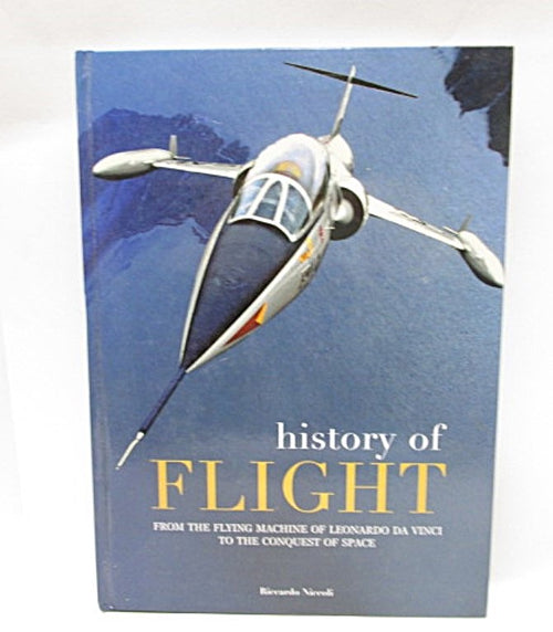 Book cover of 'History of Flight' with an airplane on a blue background