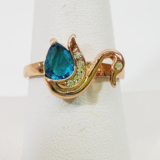Crystal Swan Ring Size 9