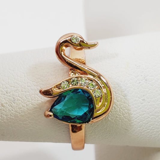 Crystal Swan Ring Size 9