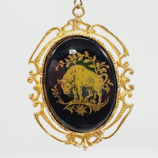 Vintage Taurus Zodiac Bull Pendant