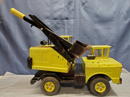 1970 Vintage Mighty Tonka Shovel Truck Lime Green Pressed Steel - Cactus Jax Unique Collectibles