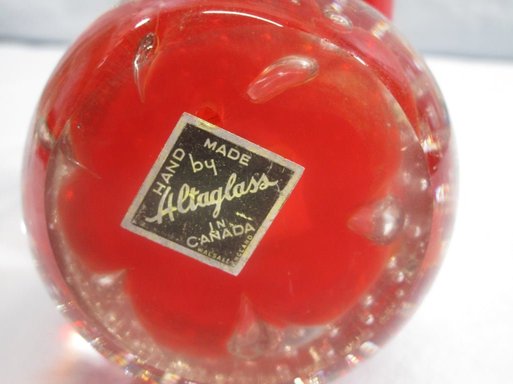 Altaglass Made Canada Art Glass Orange Paperweight (82324 - Cactus Jax Unique Collectibles