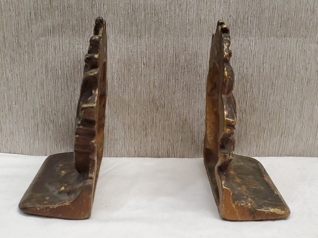 Antique Bronze Ship Bookends [34337 - Cactus Jax Unique Collectibles