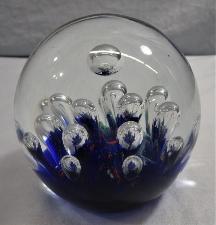Art Glass Cobalt Blue Base Paperweight (82360 - Cactus Jax Unique Collectibles