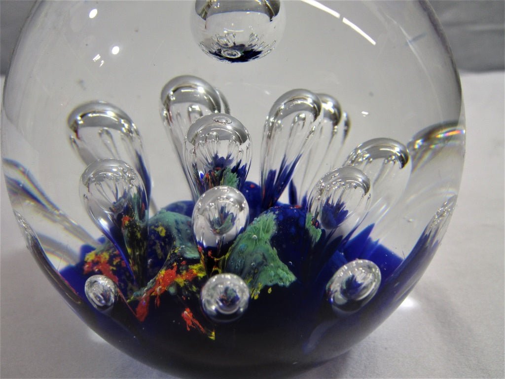 Art Glass Cobalt Blue Base Paperweight (82360 - Cactus Jax Unique Collectibles