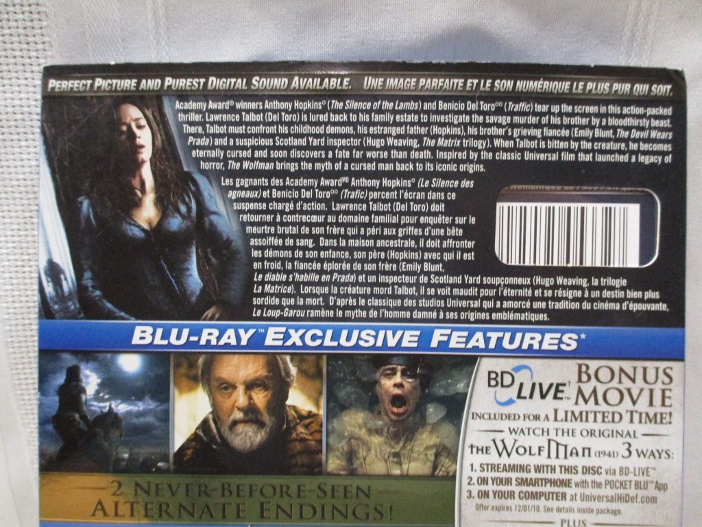 Blue Ray DVD The Wolfman Anthony Hopkins (74647 - Cactus Jax Unique Collectibles