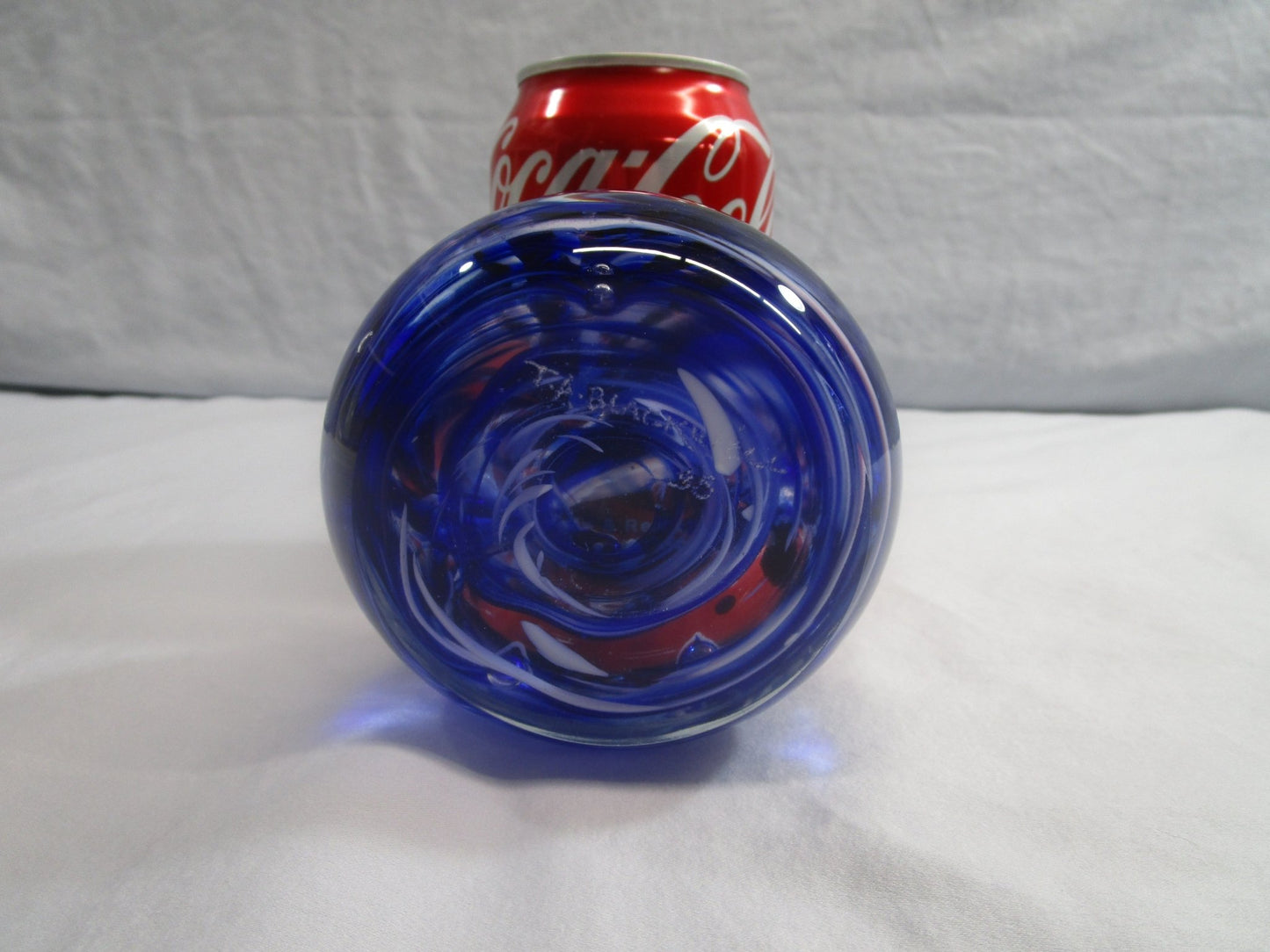 Blue Swirl Art Glass Paperweight [82317 - Cactus Jax Unique Collectibles