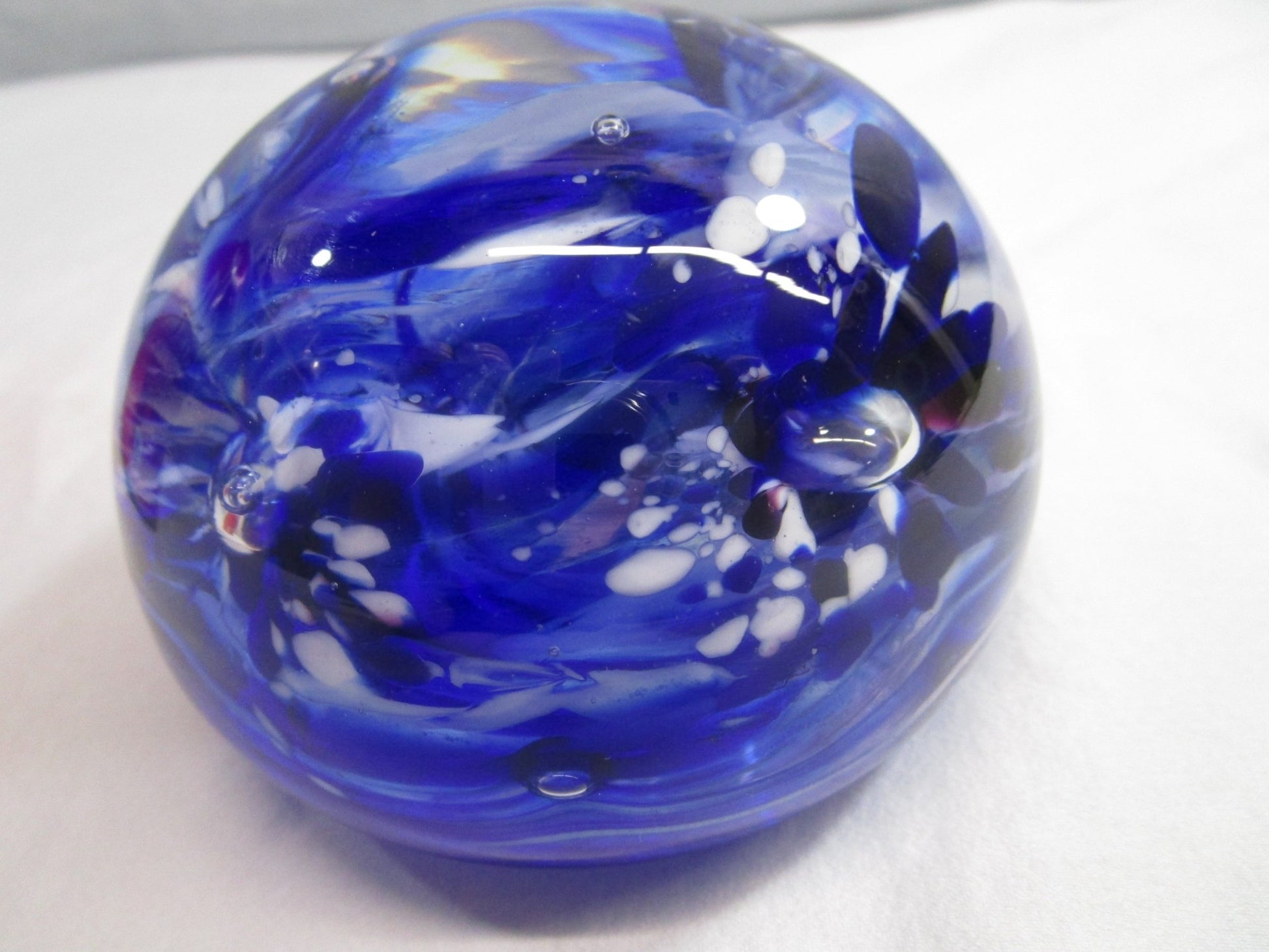 Blue Swirl Art Glass Paperweight [82317 - Cactus Jax Unique Collectibles