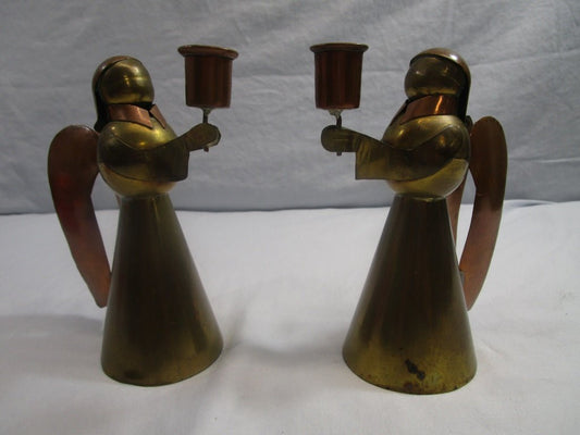 Brass & Copper Angel Candle Holders (82399) - Cactus Jax Unique Collectibles