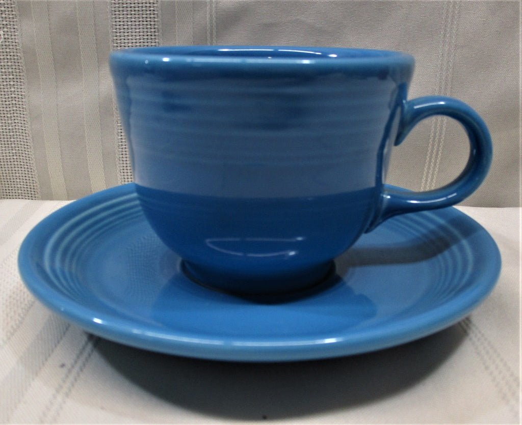 Fiestaware Cup & Saucer by Homer Laughlin Blue (74652 - Cactus Jax Unique Collectibles