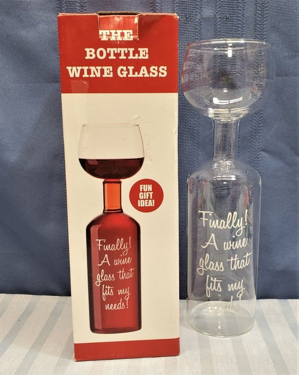 Funny Bottle Wine Glass in Original Box [34409 - Cactus Jax Unique Collectibles