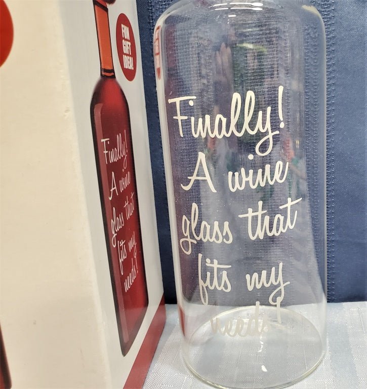 Funny Bottle Wine Glass in Original Box [34409 - Cactus Jax Unique Collectibles