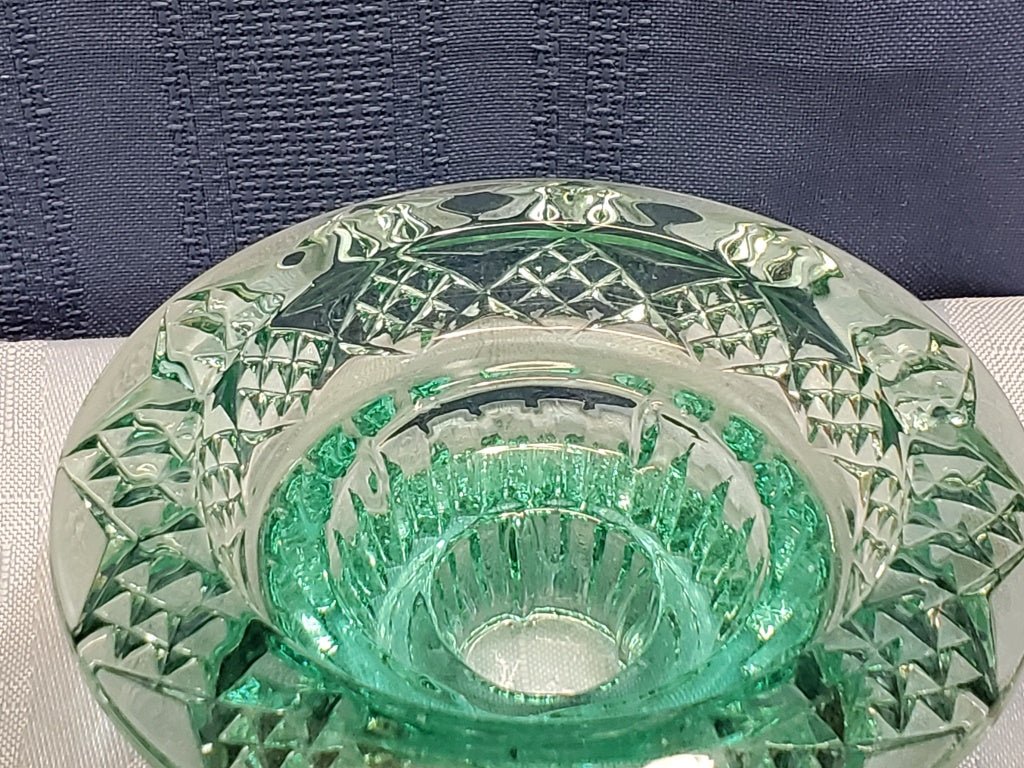 Glass Green Candle Holders [34426 - Cactus Jax Unique Collectibles
