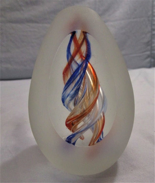 Murano Egg Swirl Paperweight (82353 - Cactus Jax Unique Collectibles