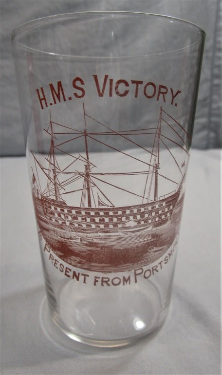RMS Victory Silkscreened Glass Antique (82367 - Cactus Jax Unique Collectibles