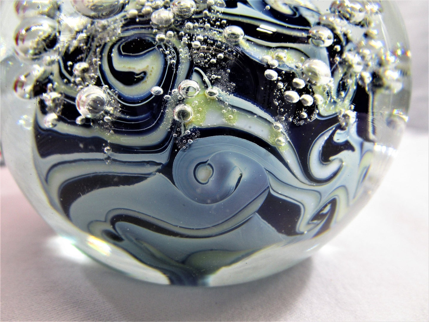Signed Swirl Art Glass Paperweight [82319 - Cactus Jax Unique Collectibles