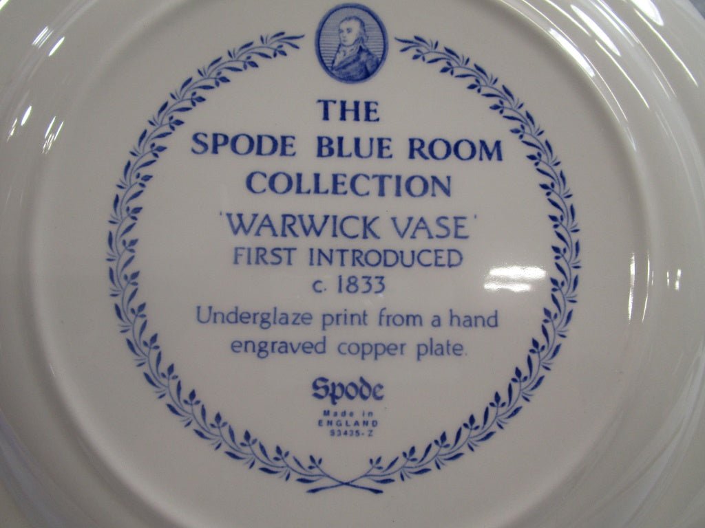 Spode Blue Room Transfer Plate (82602) 10" Warwick Vase - Cactus Jax Unique Collectibles