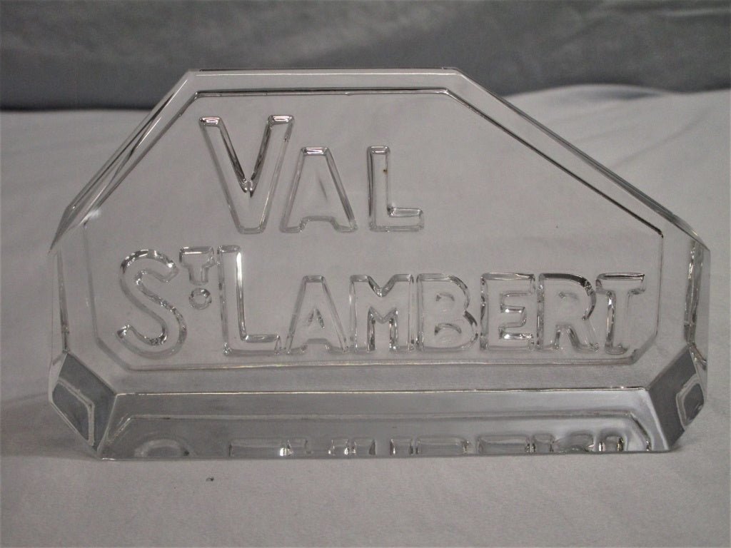 Val St Lambert Retail Display Sign Crystal (82346 - Cactus Jax Unique Collectibles