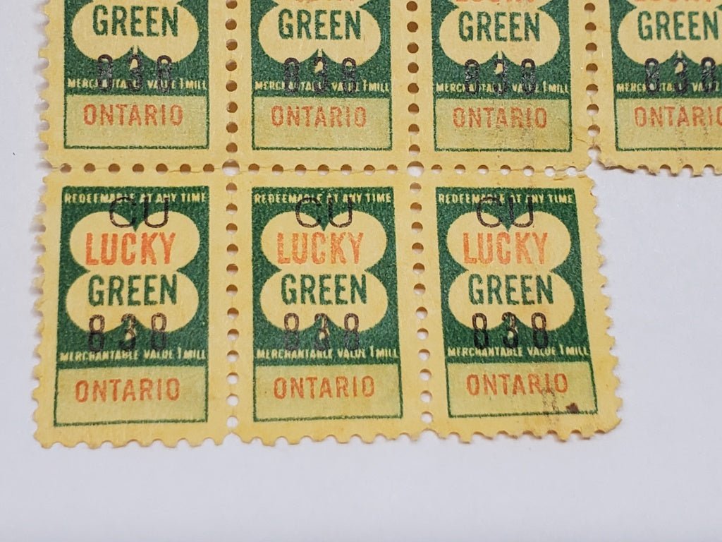 Vintage Lucky Green Stamps Ontario [105 - Cactus Jax Unique Collectibles