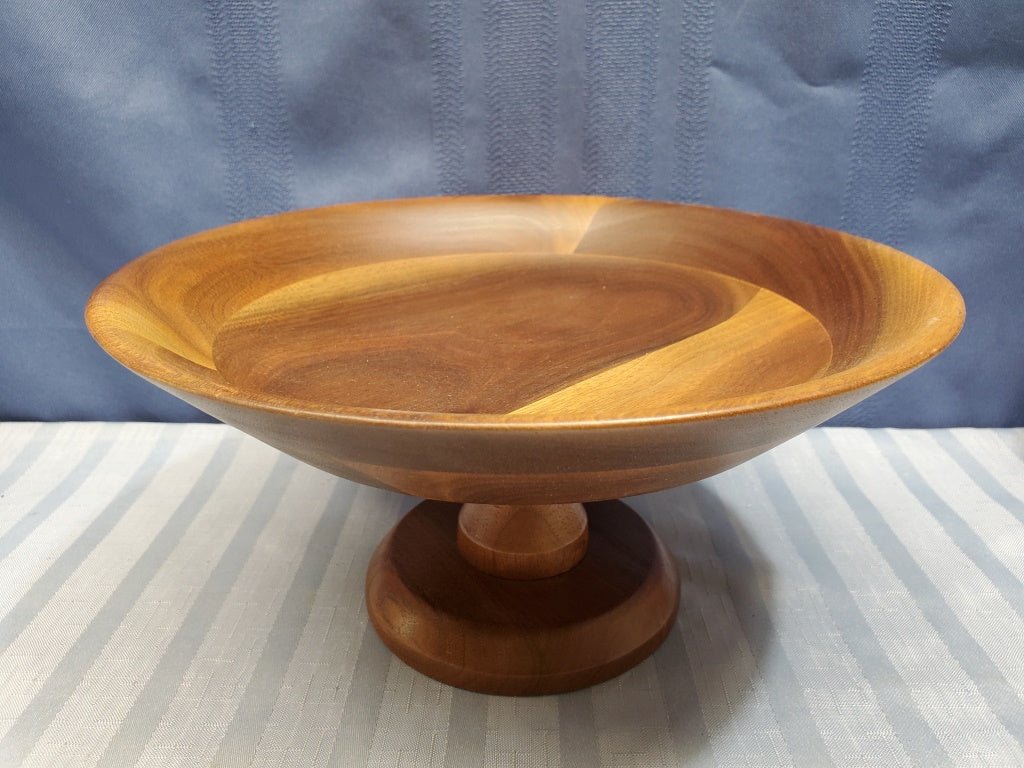 Wooden Solid Walnut Ozark Walnutware Hand Turned Pedestal Bowl 10 x 5" - Cactus Jax Unique Collectibles