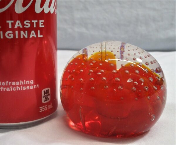 Altaglass Made Canada Art Glass Orange Paperweight (82324 - Image 2