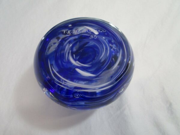 Blue Swirl Art Glass Paperweight  [82317 - Image 5