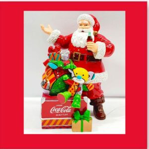 RARE Romero Britto Funky Coca Cola Santa Claus Sculpture Christmas Coke Unique Xmas Decor